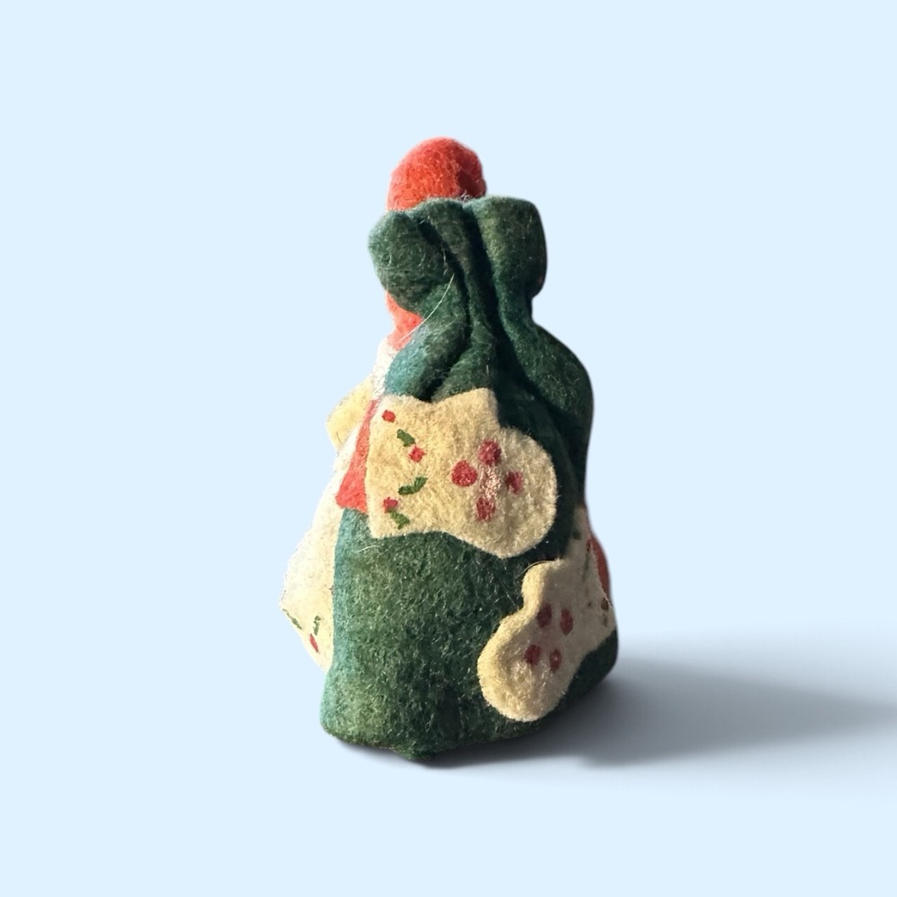 Vintage Holline Denmark Santa Wood Felt Christmas Figurine Scandinavian 3.5" - Picture 4 of 7